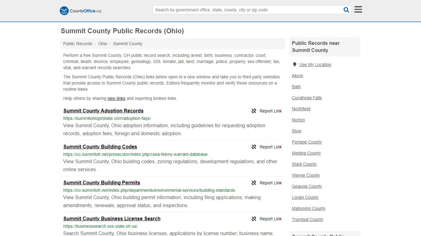 Summit County Public Records (Ohio) - County Office